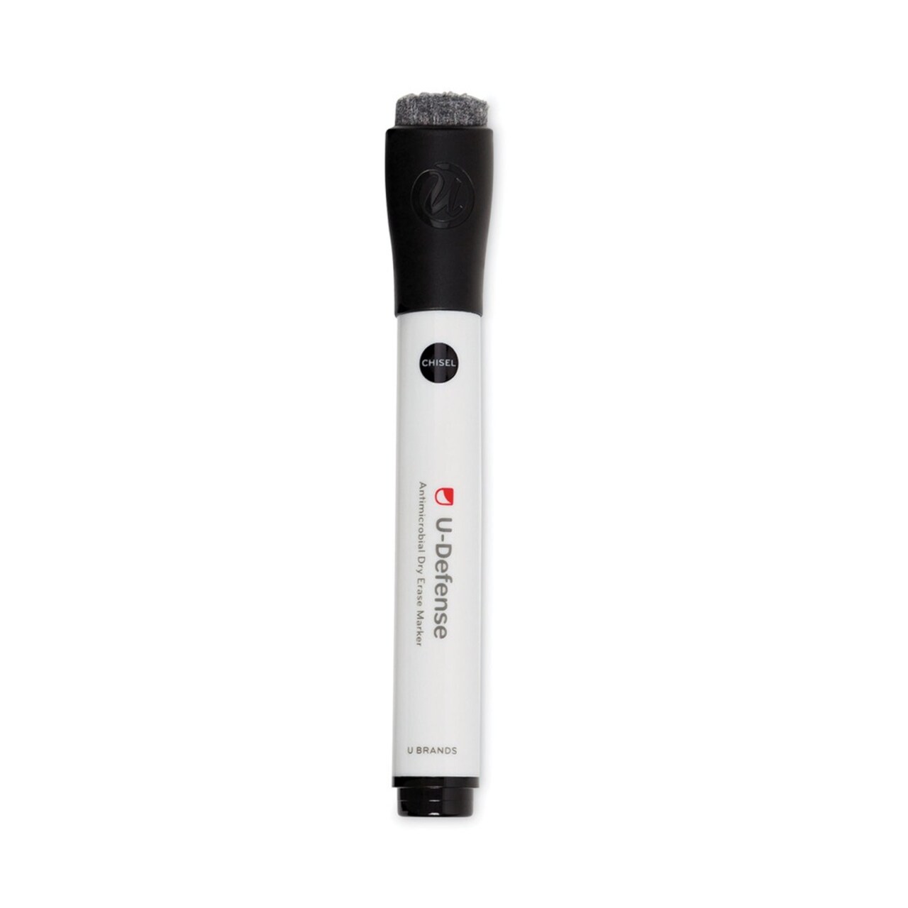 U Brands U-Defense Antimicrobial Broad Chisel Tip Dry-Erase Markers - Black (12/Pack)